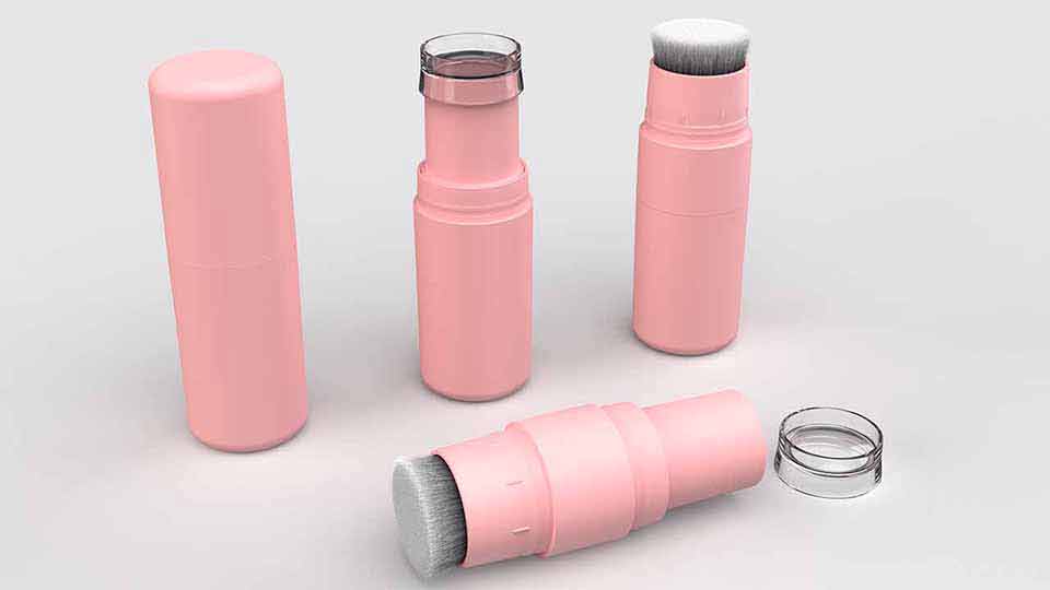 Tubka do pudru z główką szczoteczki